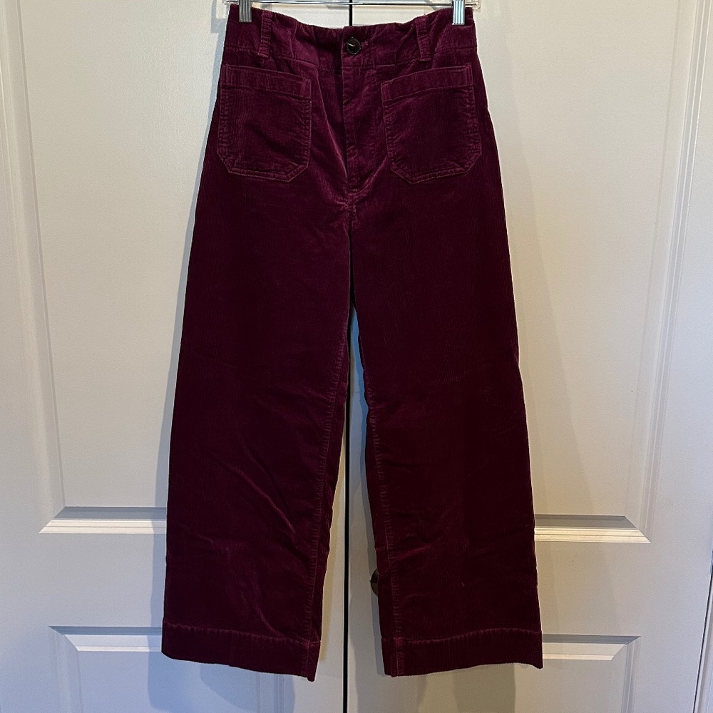 Anthropologie The Colette Cropped Wide-Leg Corduroy Pants by Maeve